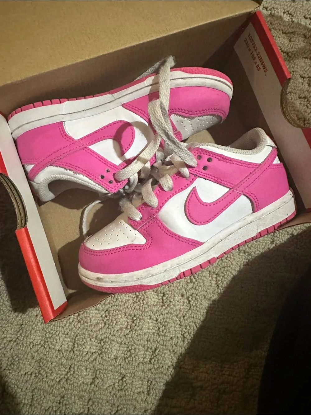 Nike Dunk Kids' Pink and White Low-Top Sneakers